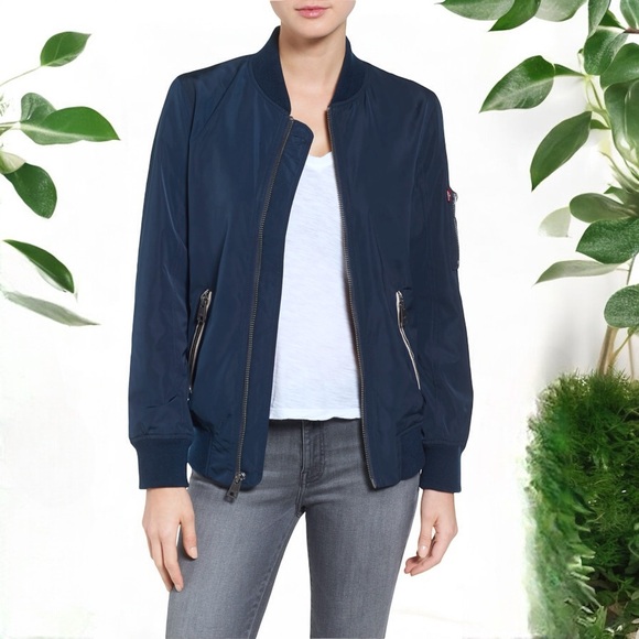 NEW Women's Levi’s Navy Blue Flight Bomber Jacket - Picture 15 of 16